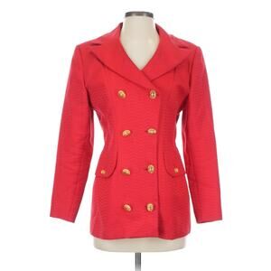 VTG Avant Premiere Red Pink Gold Buttons Wool Silk Cashmere Blazer Jacket S